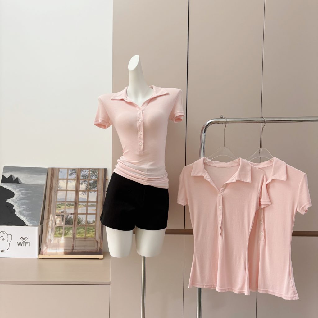 Women's Slim Fit Short Sleeve Polo T-Shirt - Versatile Summer Top